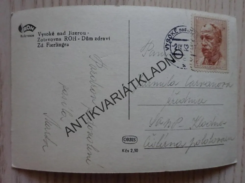 VYSOKÉ NAD JIZEROU, 1952, OKRES SEMILY