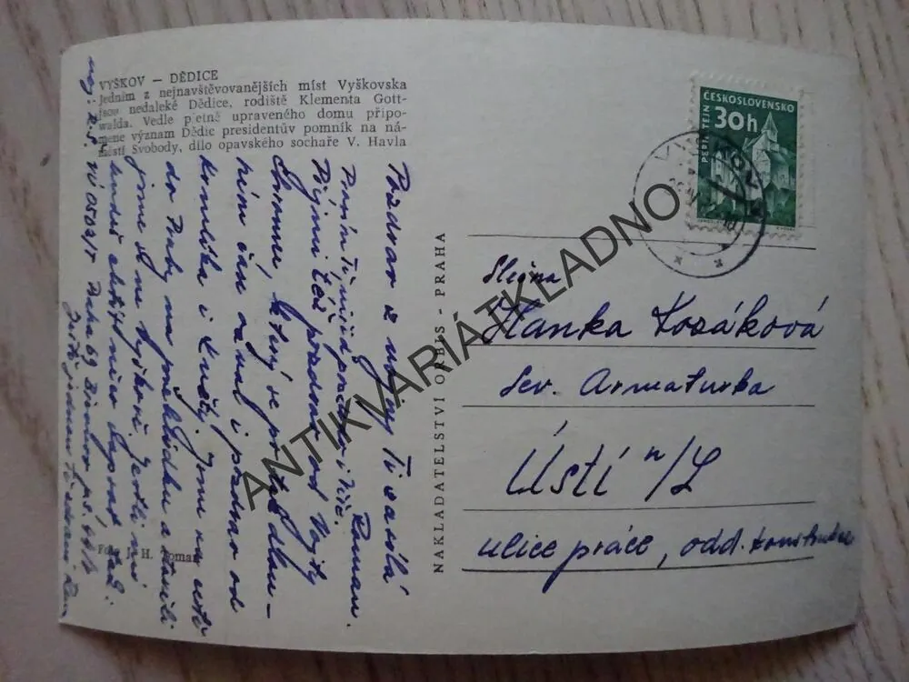 VYŠKOV - DĚDICE, 1962