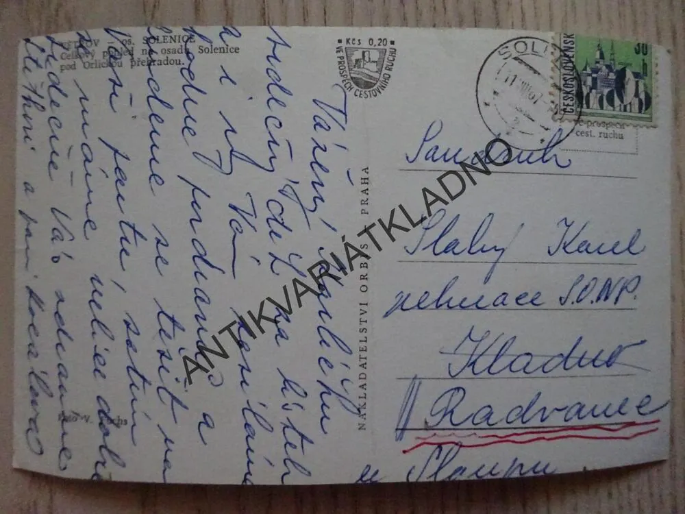 VĚTROV, SOLENICE, ORLICKÁ PŘEHRADA, OKRES PŘÍBRAM, 1967