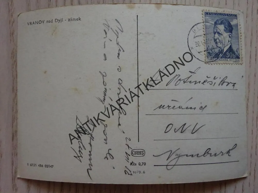 VRANOV, OKRES ZNOJMO, 1958, ZÁMEK