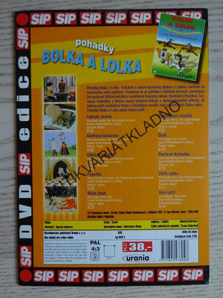 POHÁDKY BOLKA A LOLKA, DVD FILM 