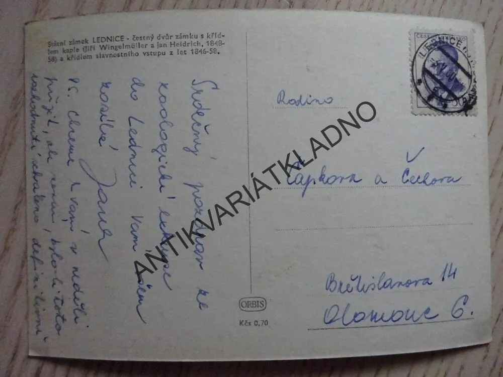 STÁTNÍ ZÁMEK LEDNICE, 1960, OKRES BŘECLAV