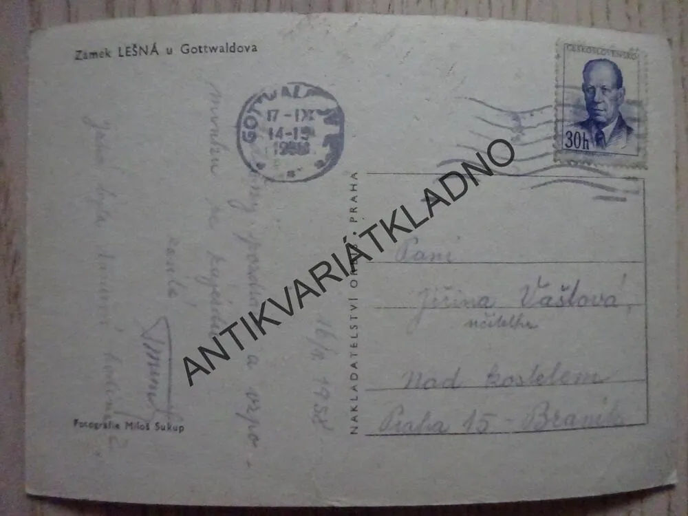 ZÁMEK LEŠNÁ, OKRES ZLÍN, 1958