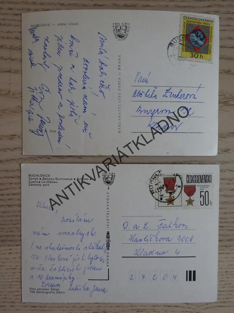 BUCHLOVICE, ZÁMEK, OKRES UHERSKÉ HRADIŠTĚ, 2 KUSY
