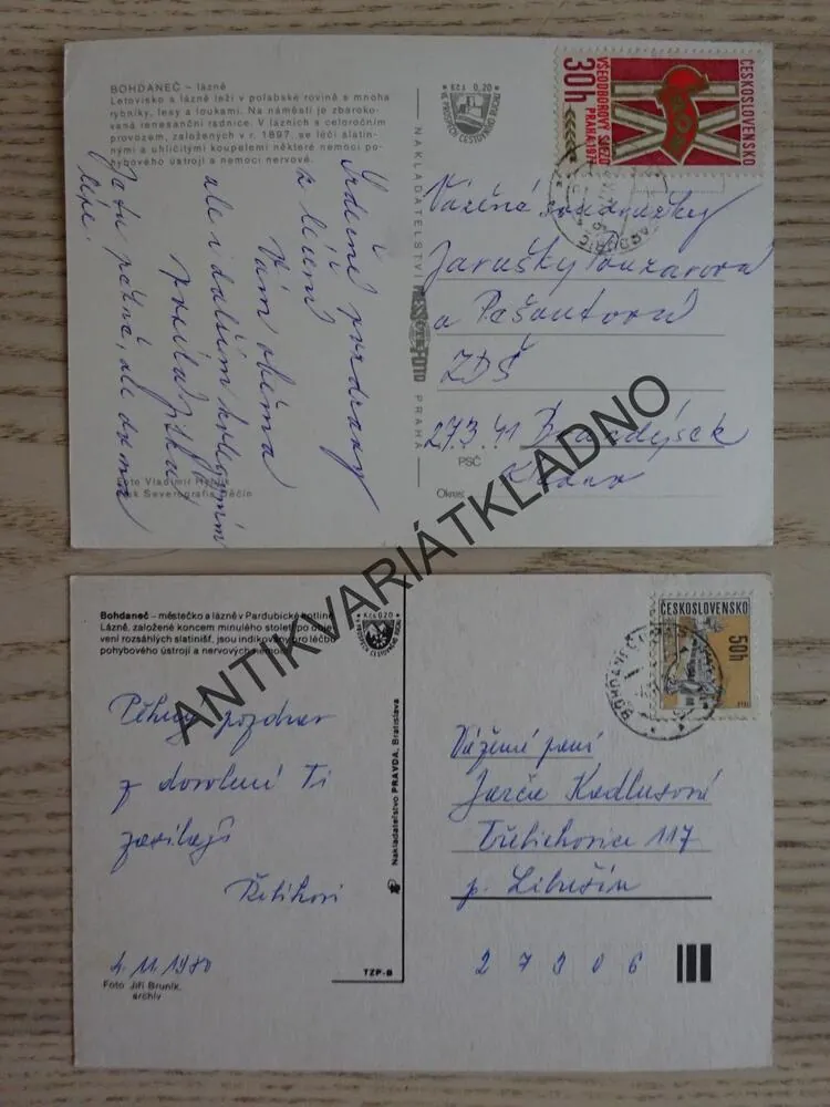 BOHDANEČ, LÁZNĚ, OKRES PARDUBICE, 2 KUSY