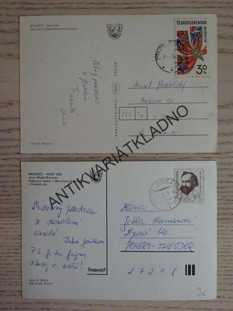 BRANŽEŽ, NOVÁ VES, OKRES MLADÁ BOLESLAV, 2 KUSY