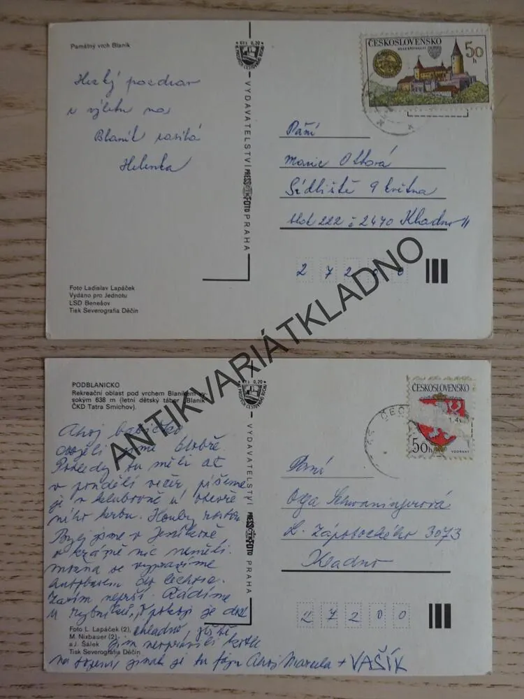 LOUŇOVICE POD BLANÍKEM, NAČERADEC, BLANÍK, OKRES BENEŠOV, 2 KUSY