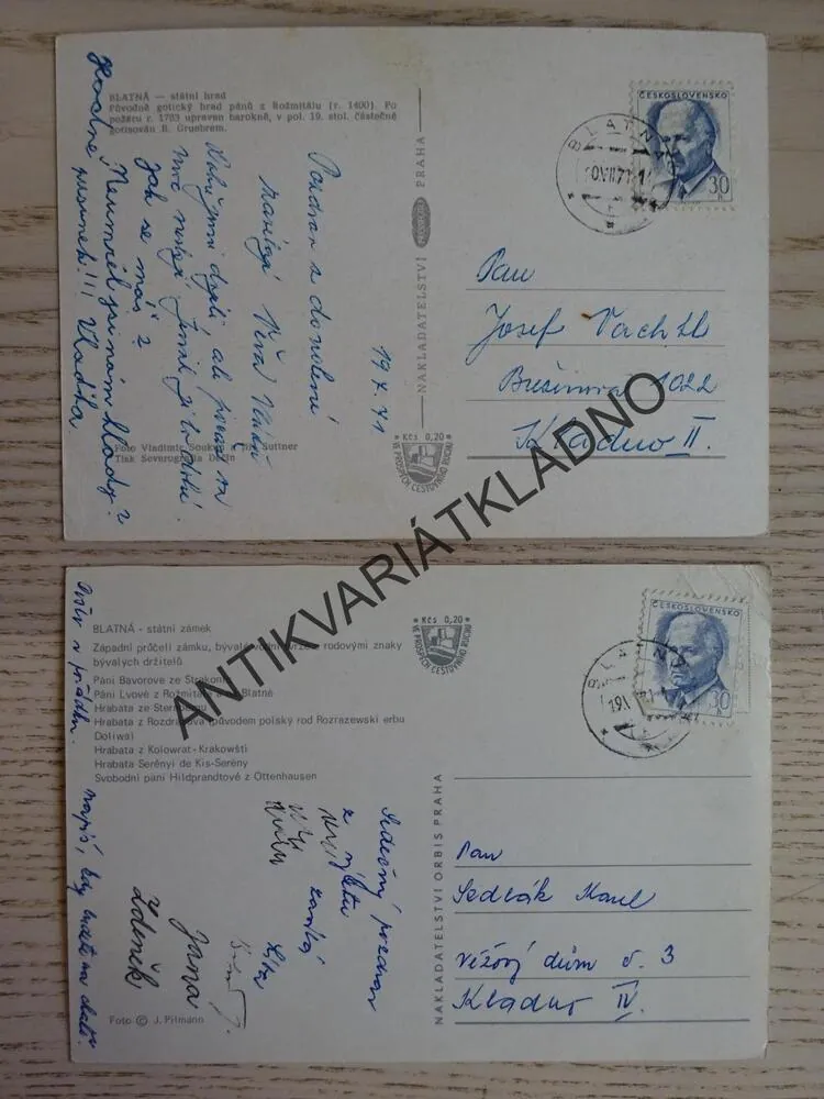 STÁTNÍ ZÁMEK BLATNÁ, OKRES STRAKONICE, 2 KUSY