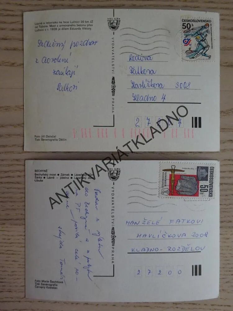 BECHYNĚ, LÁZNĚ, ŽIDOVA STROUHA, ZÁMEK, OKRES TÁBOR, 2 KUSY
