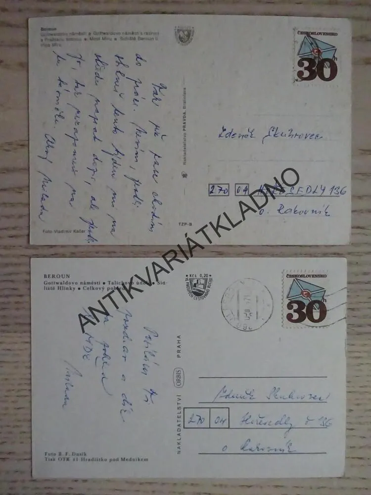 BEROUN, NÁMĚSTÍ, 2 KUSY