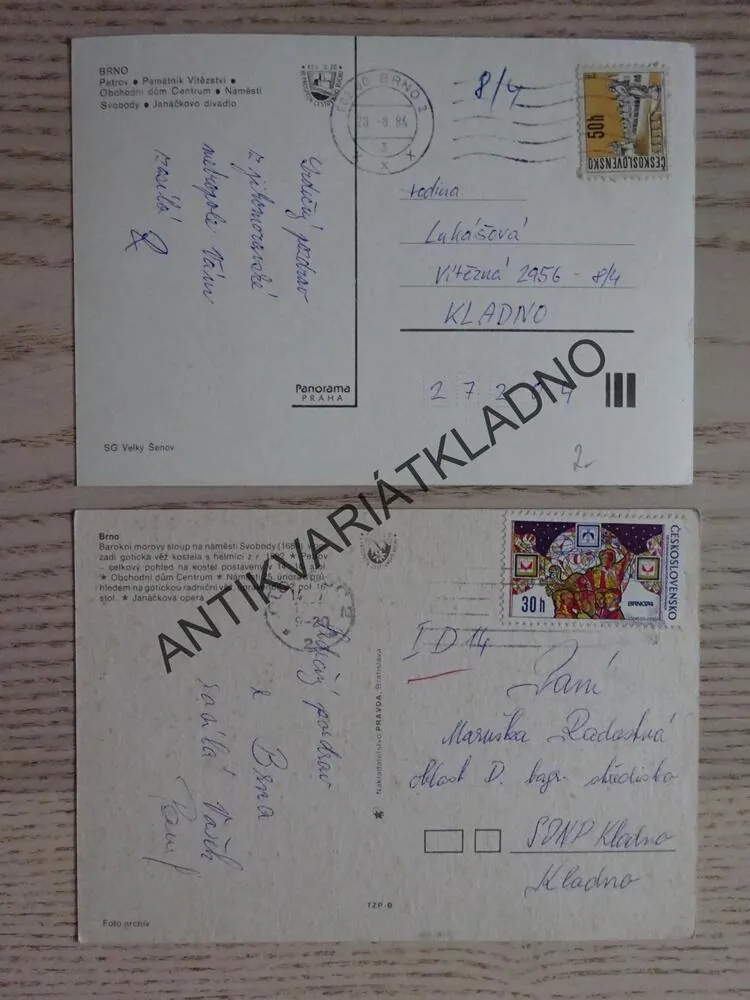 BRNO, CENTRUM MĚSTA, JANÁČKOVO DIVADLO, PETROV, NÁMĚSTÍ SVOBODY, 2 KUSY