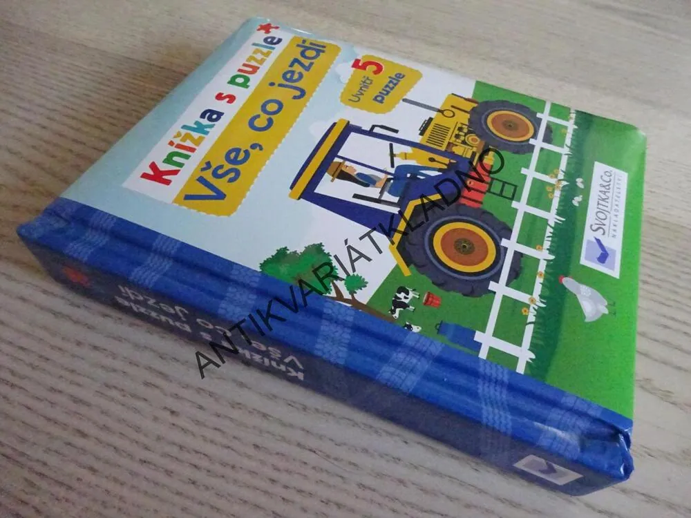 KNÍŽKA S PUZZLE, VŠE, CO JEZDÍ, 5 X PUZZLE, **an