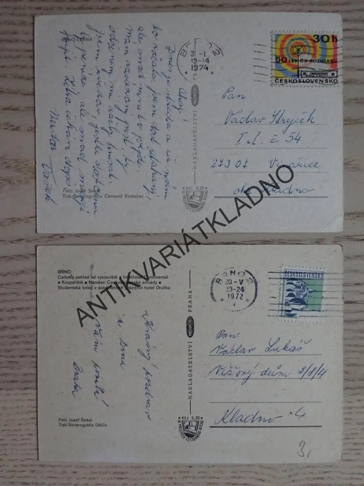 BRNO, LESNÁ, 1972, 1974, 2 KUSY