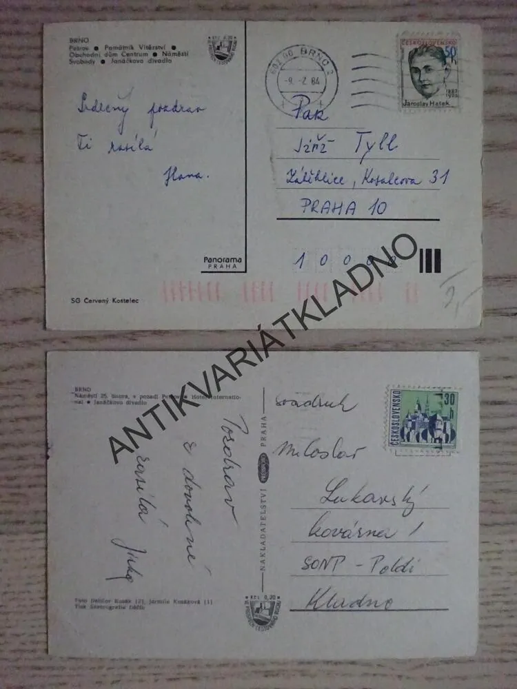 BRNO, PETROV, NÁMĚSTÍ, JANÁČKOVO DIVADLO, HOTEL INTERNATIONAL, 2 KUSY
