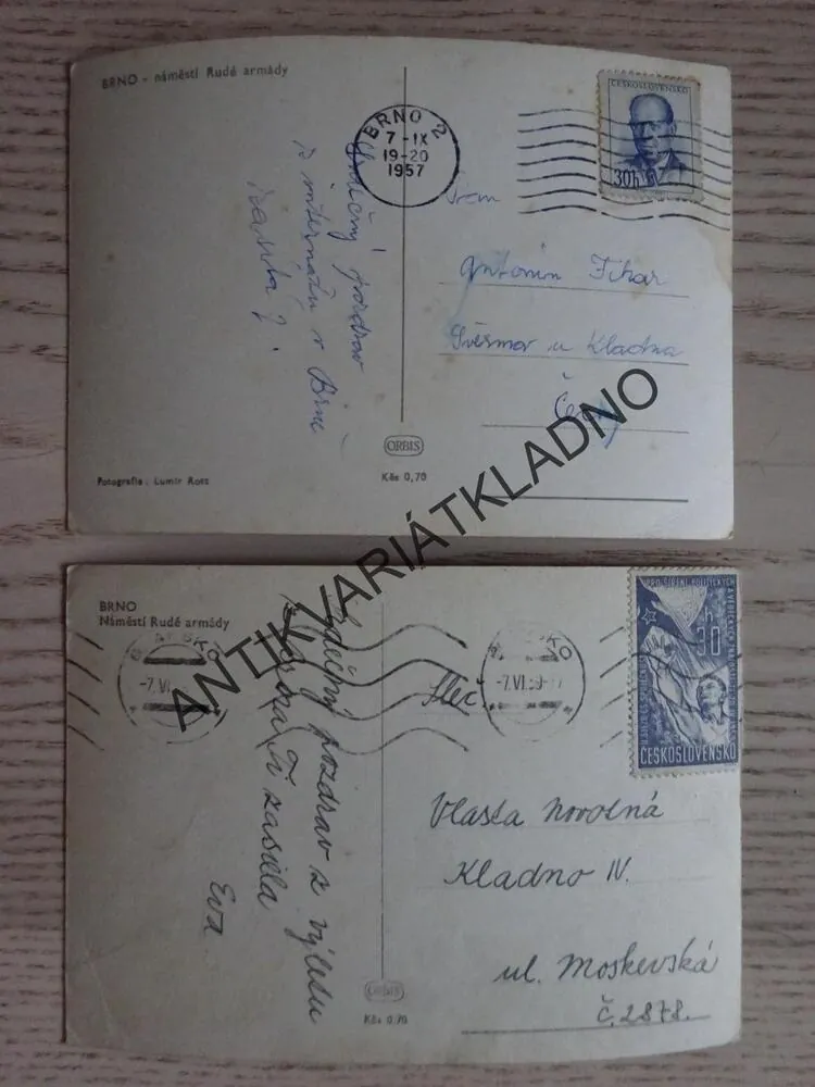 BRNO, NÁMĚSTÍ RUDÉ ARMÁDY, 2 KUSY