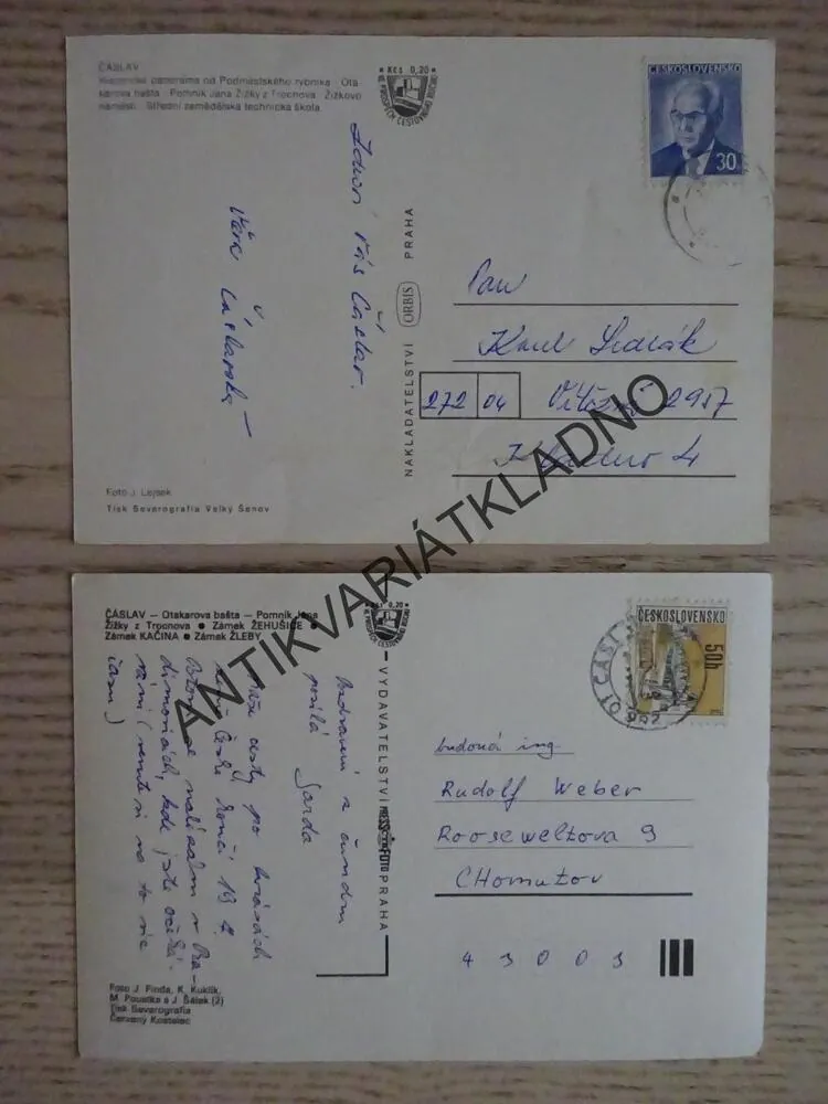 ČÁSLAV, OKRES KUTNÁ HORA, 2 KUSY