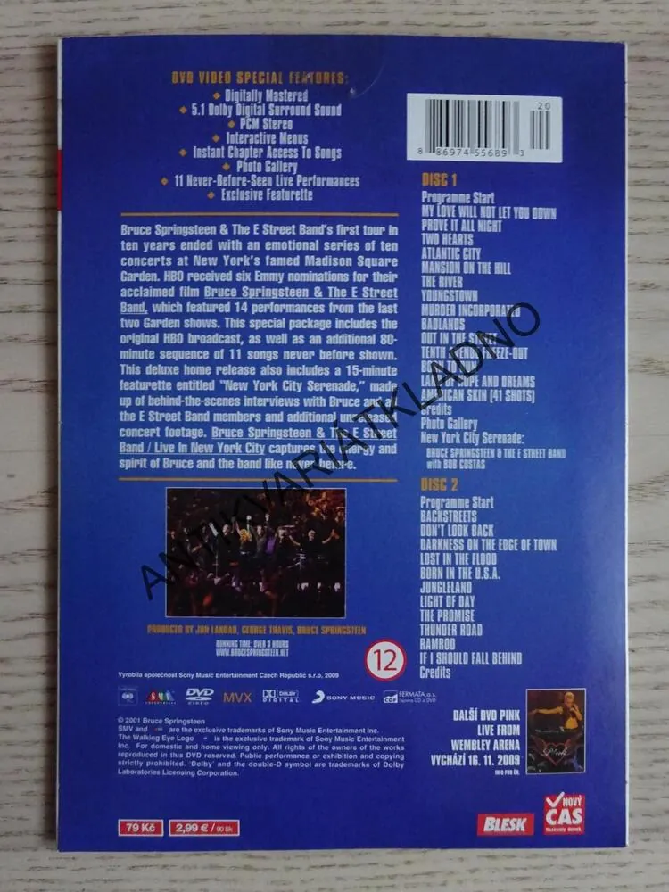 BRUCE SPRINGSTEEN AND THE STREET BAND, 2X DVD HUDBA