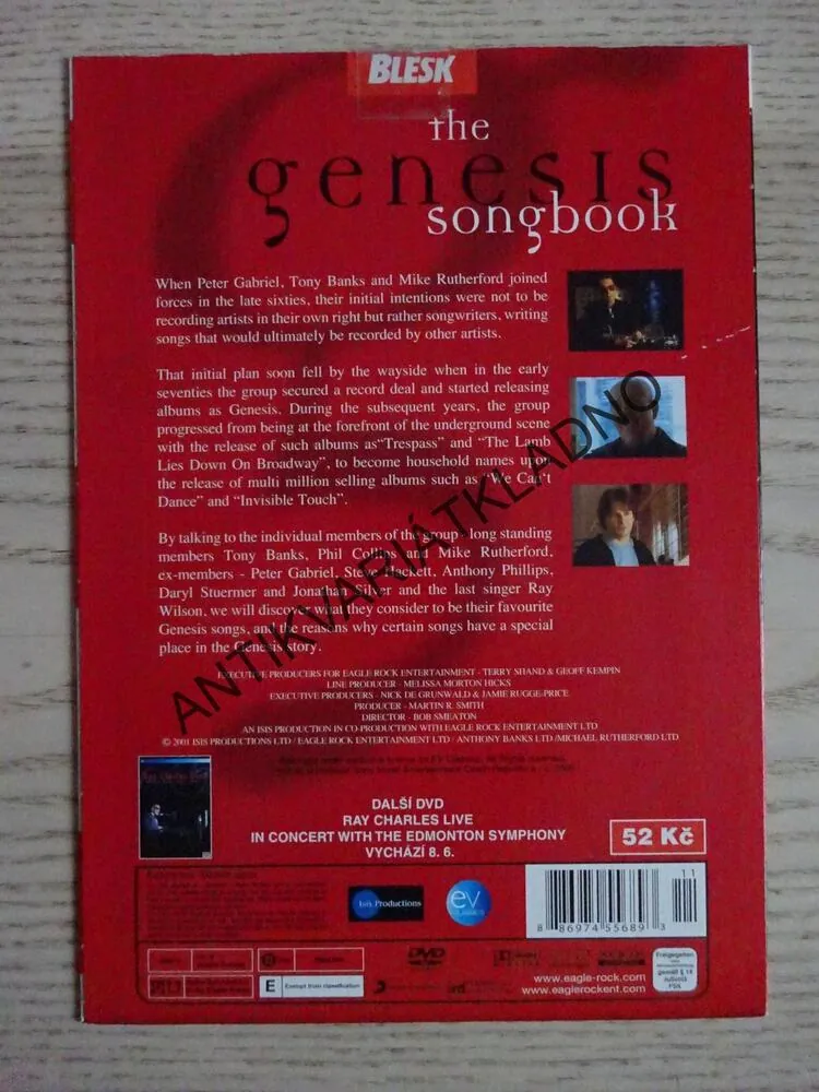 THE GENESIS SONGBOOK, DVD HUDBA