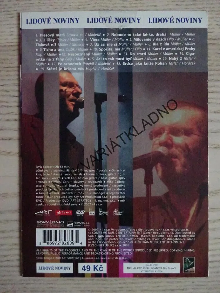 RICHARD MÜLLER, OMAR HAKIM, BULLOCK, LEE, BRATISLAVA, DVD HUDBA