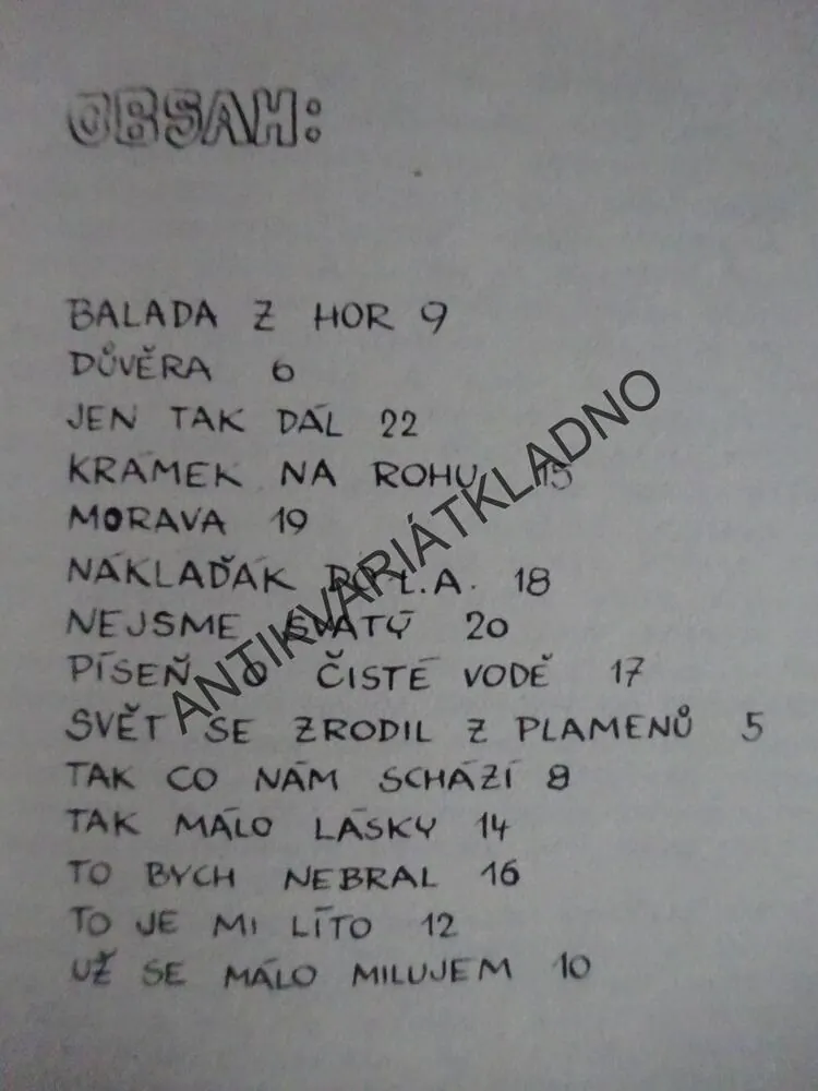 KIĎÁK, VOJTA KIĎÁK TOMÁŠKO, ZPĚVNÍK, NOTY, TEXTY