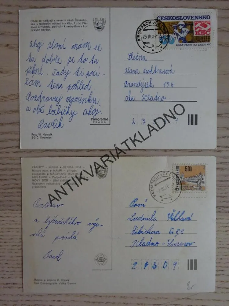 ČESKOLIPSKO, SVĚTLÁ POD LUŽÍ, MAŘENICE, KROMPACH, HEŘMANICE, OKRES ČESKÁ LÍPA, 2 KUSY