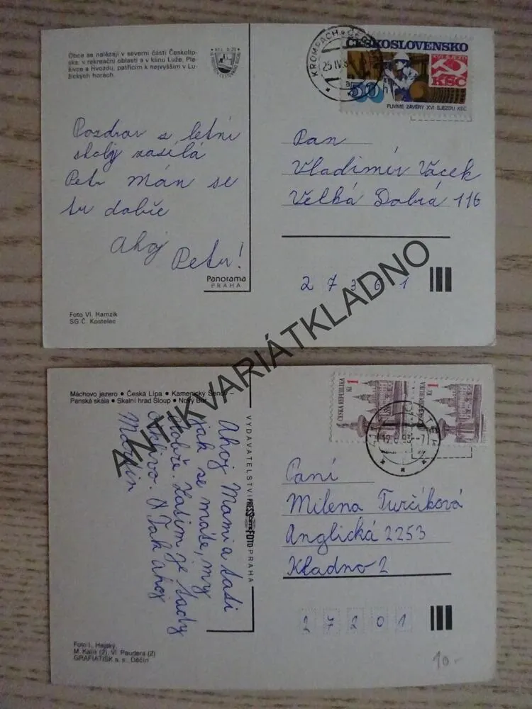 ČESKOLIPSKO, SEVEROČESKÝ KRAJ, SVĚTLÁ POD LUŽÍ, MAŘENICE, KROMPACH, HEŘMANICE, OKRES ČESKÁ LÍPA, 2 KUSY