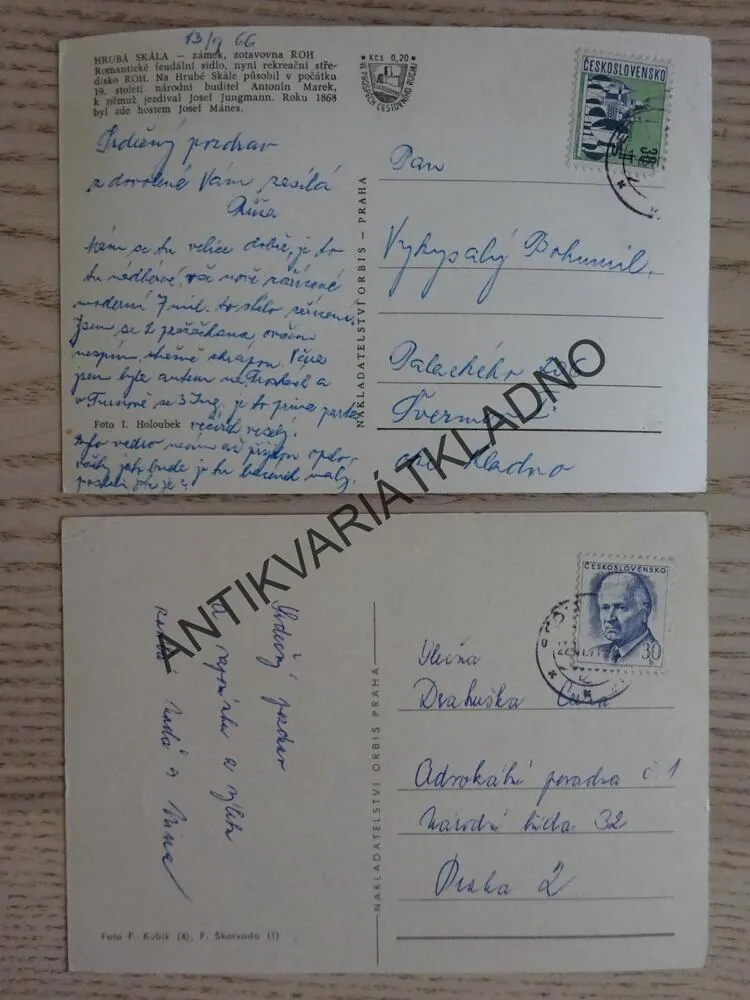 ČESKÝ RÁJ, ZÁMEK HRUBÁ SKÁLA, HRUBOSKALSKO, OKRES SEMILY, 2 KUSY