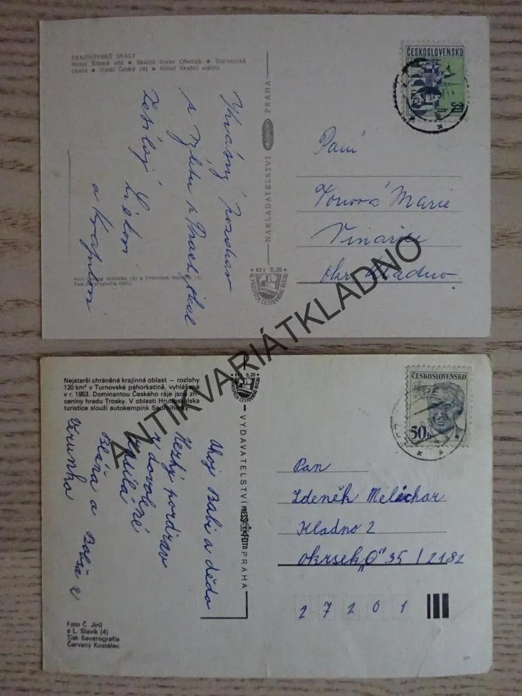 ČESKÝ RÁJ, PRACHOVSKÉ SKÁLY, 2 KUSY
