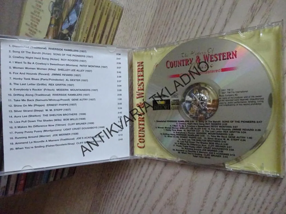 THE HISTORY OF COUNTRY AND WESTERN MUSIC, 6., CD HUDBA