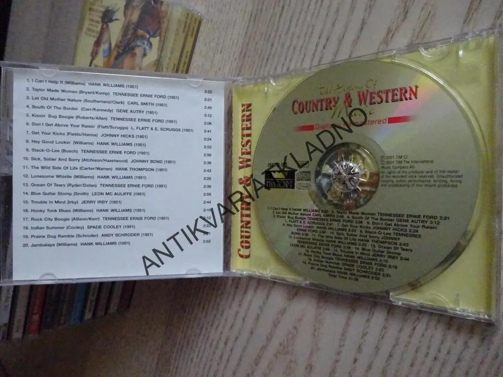 THE HISTORY OF COUNTRY AND WESTERN MUSIC, 20., CD HUDBA