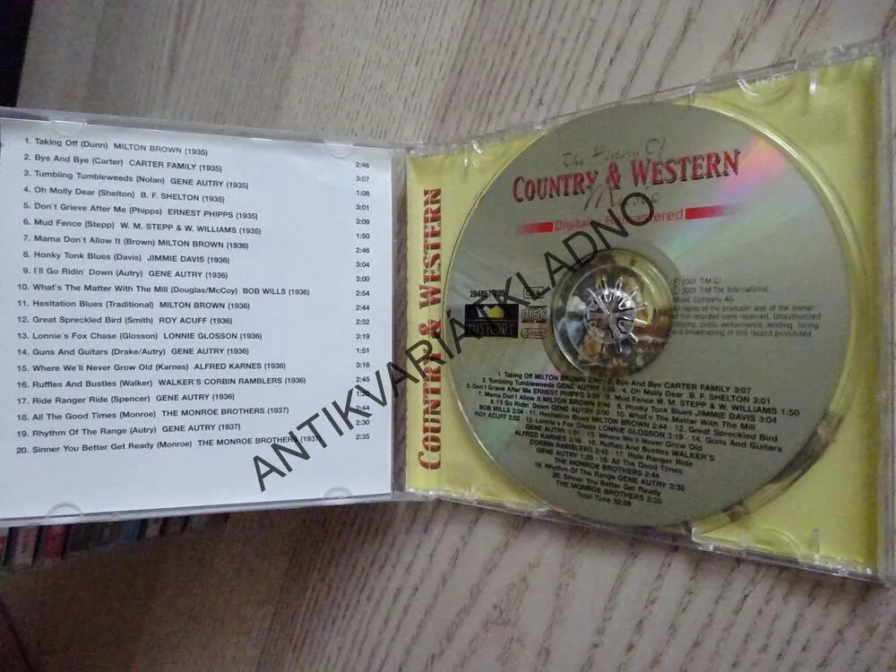 THE HISTORY OF COUNTRY AND WESTERN MUSIC, 5., CD HUDBA