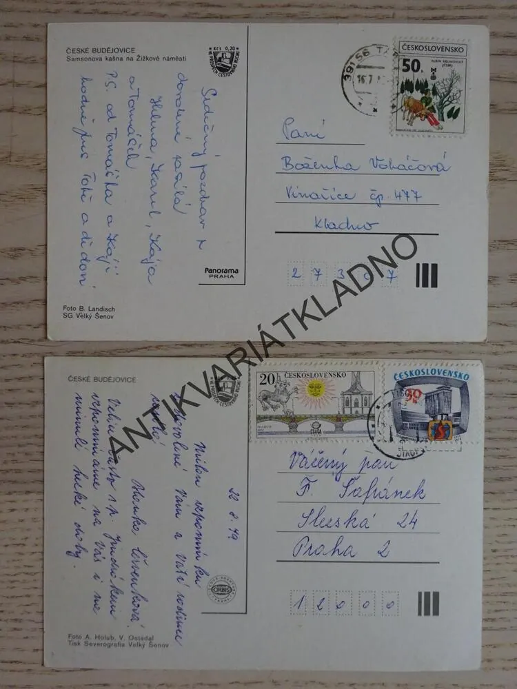 ČESKÉ BUDĚJOVICE, SAMSONOVA KAŠNA, 2 KUSY