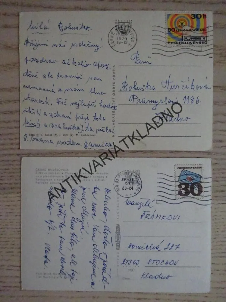 ČESKÉ BUDĚJOVICE, SAMSONOVA KAŠNA, ŽIŽKOVO NÁMĚSTÍ, 2 KUSY