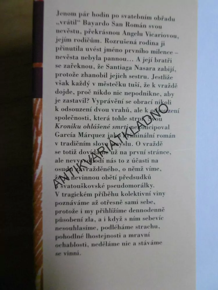 KRONIKA OHLÁŠENÉ SMRTI, GABRIEL GARCÍA MÁRQUEZ, **an