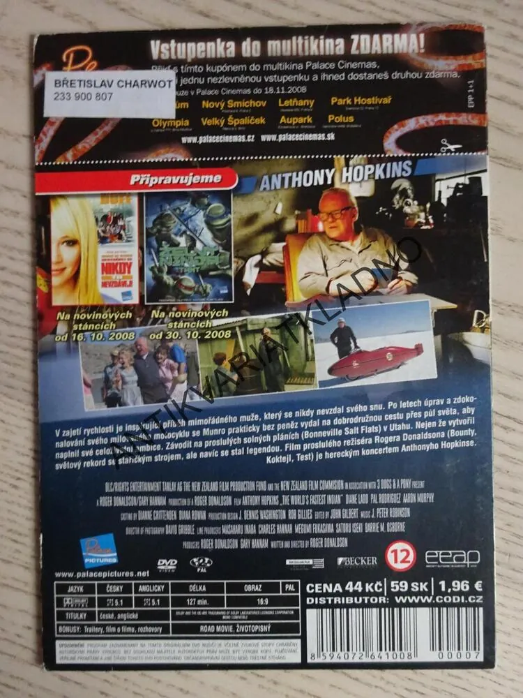 V ZAJETÍ RYCHLOSTI, DVD FILM