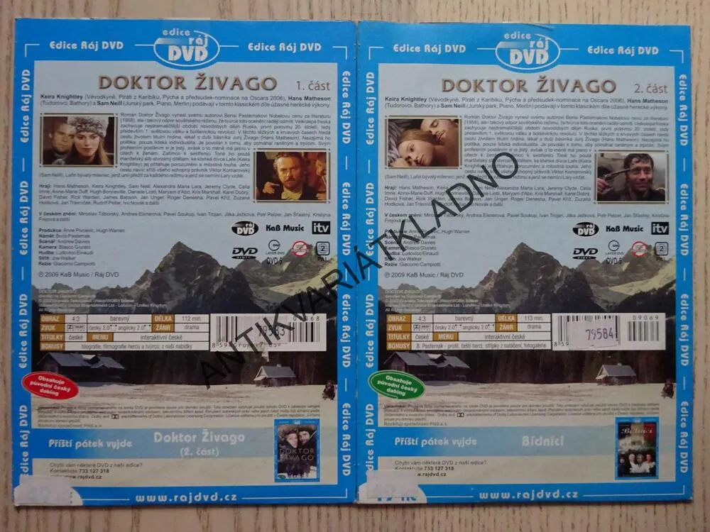 DOKTOR ŽIVAGO 1-2, DVD FILM