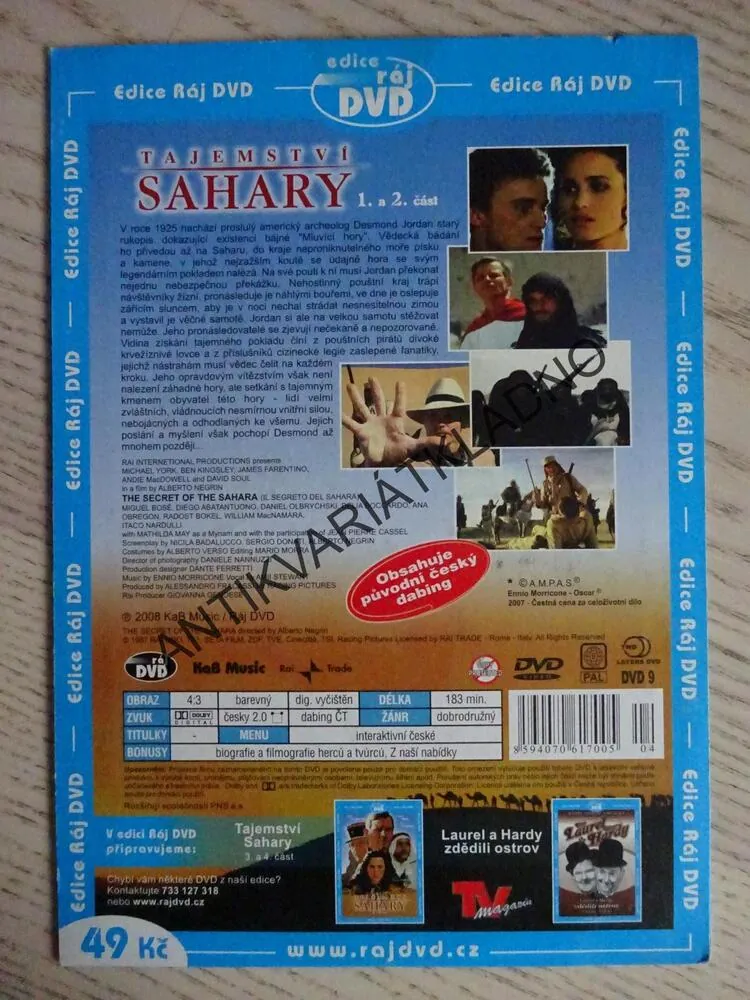 TAJEMSTVÍ SAHARY, 1. A 2. ČÁST, DVD FILM