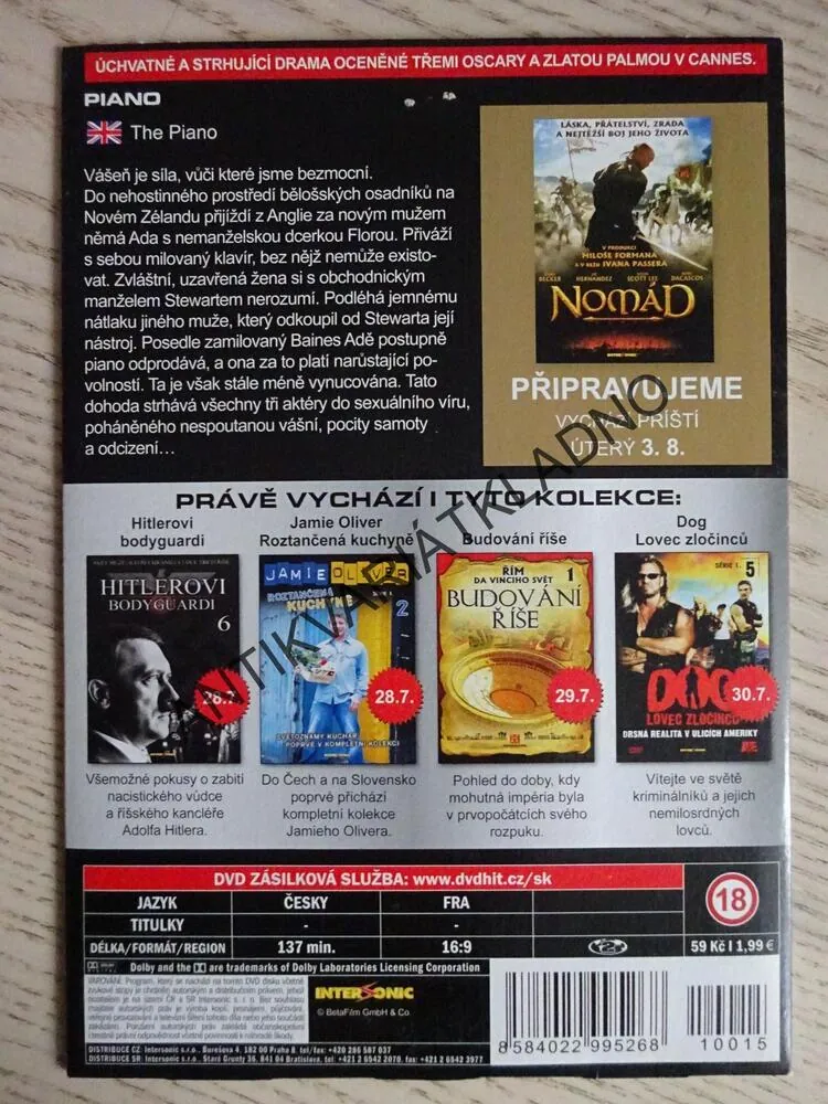 THE PIANO, DVD FILM