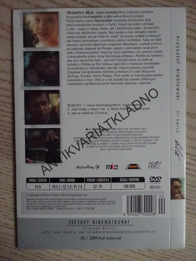 TŘI BARVY, BÍLÁ, DVD FILM