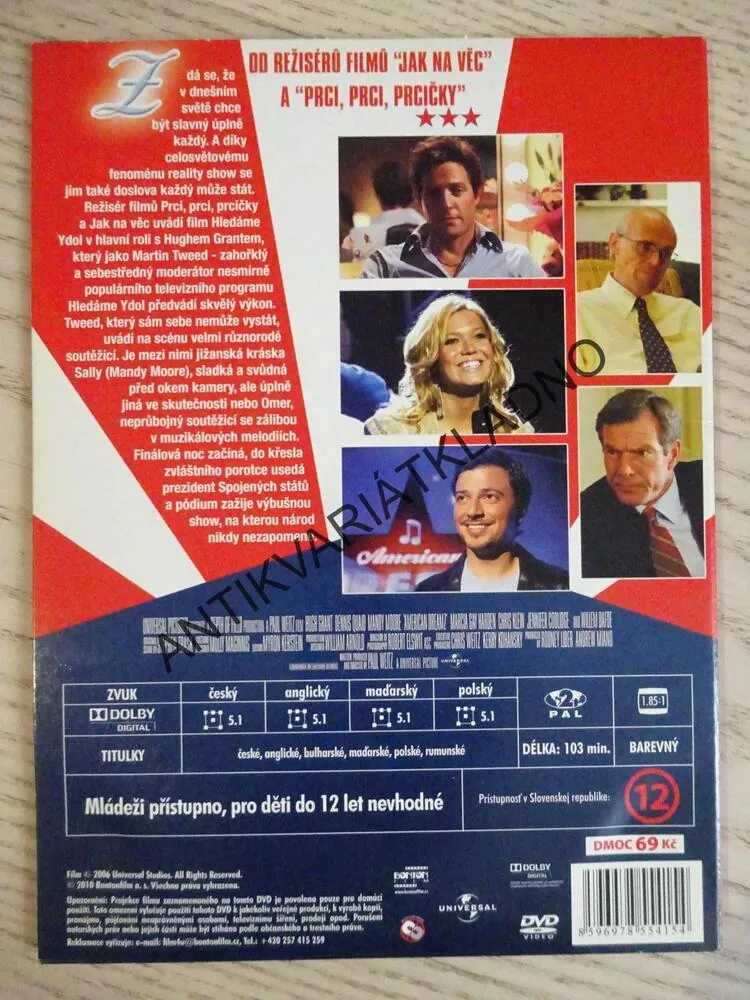 HLEDÁME YDOL, HUGH GRANT, DENNIS QUAID, DAFOE, MOORE,, DVD FILM