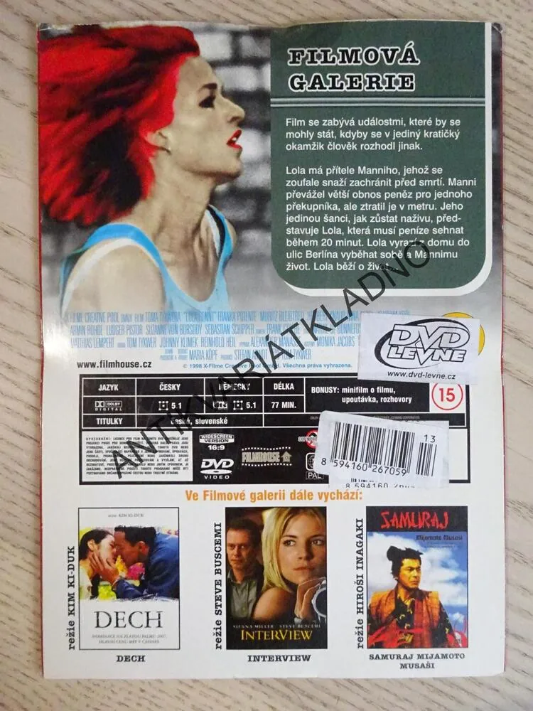 LOLA BĚŽÍ O ŽIVOT, DVD FILM