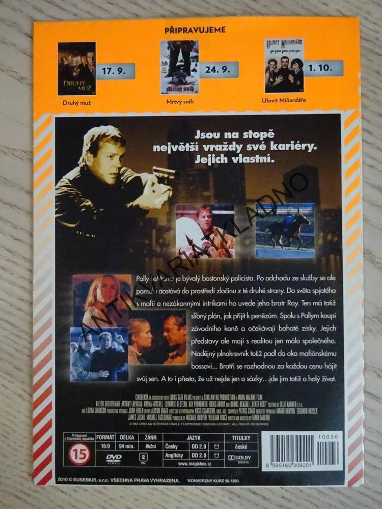 SMRTÍCÍ ŽÁR, KIEFER SUTHERLAND, DVD FILM