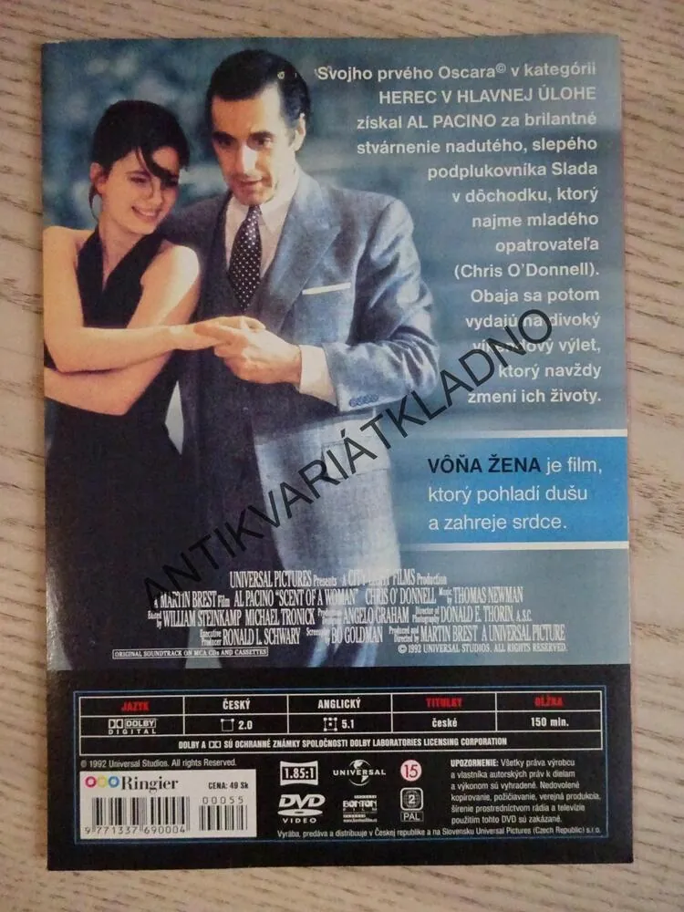 VŮNĚ ŽENY, DVD FILM 
