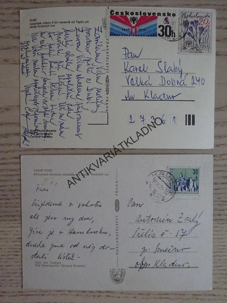 LÁZNĚ DUBÍ, OKRES TEPLICE, 2 KUSY