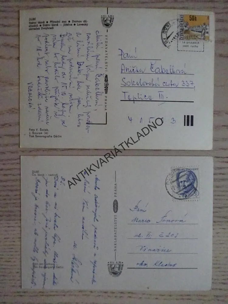 LÁZNĚ DUBÍ, OKRES TEPLICE, 2 KUSY