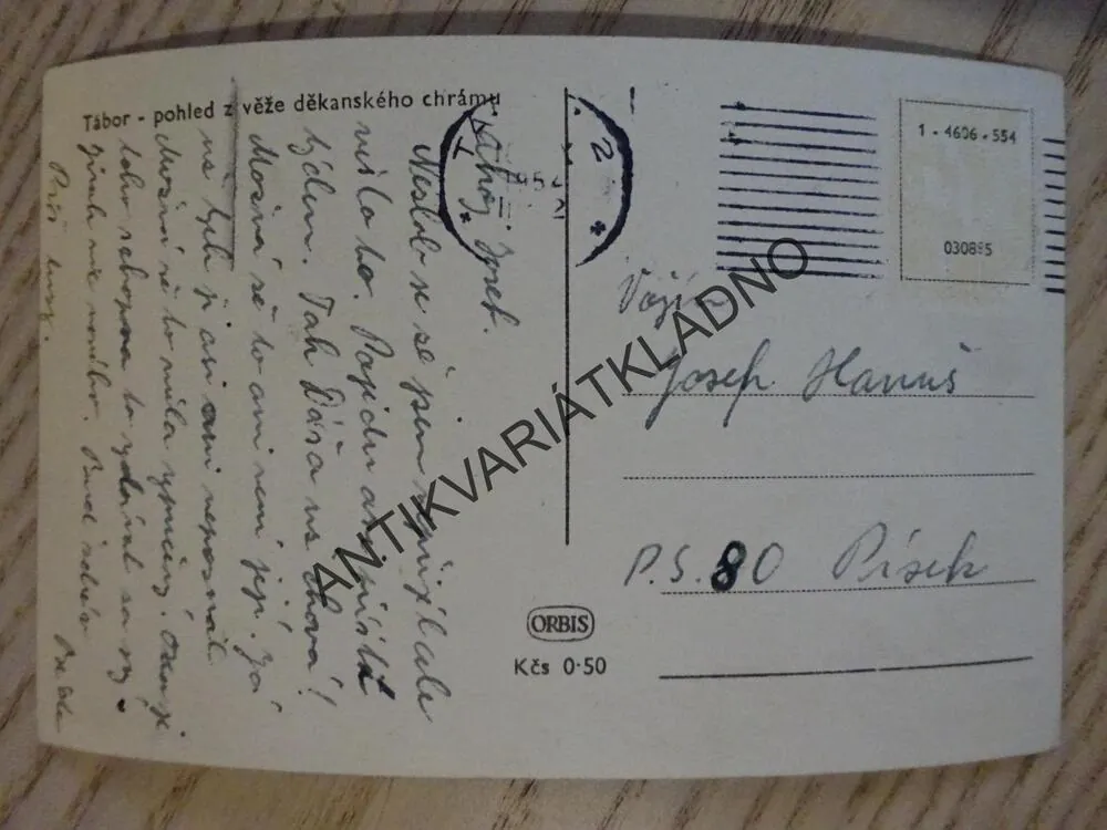 TÁBOR, POHLED Z VĚŽE DĚKANSKÉHO CHRÁMU, 1952
