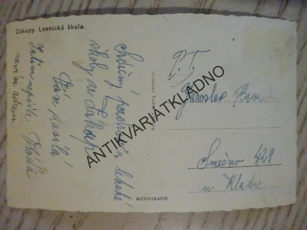 ZÁKUPY, LESNICKÁ ŠKOLA, OKRES ČESKÁ LÍPA