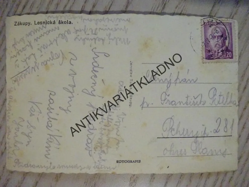 ZÁKUPY, LESNICKÁ ŠKOLA, 1947, OKRES ČESKÁ LÍPA