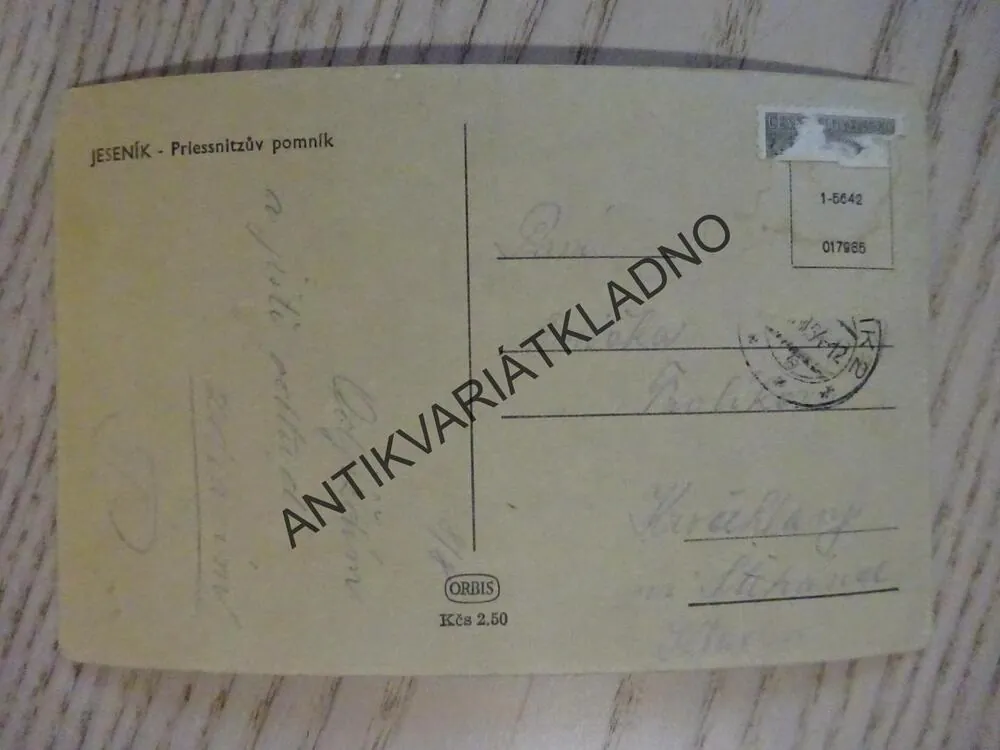 JESENÍK, PRIESSNITZŮV POMNÍK, 1954