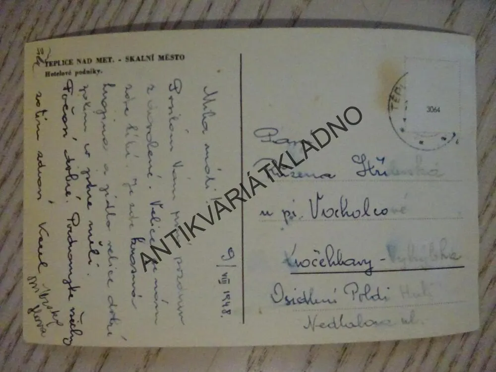 TEPLICE NAD METUJÍ, HOTELOVÉ PODNIKY, 1948, OKRES NÁCHOD